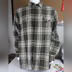 Redhead Sherpa Flannel Shirt Jacket Men’s Size 2XL Shacket Olive Green Plaid